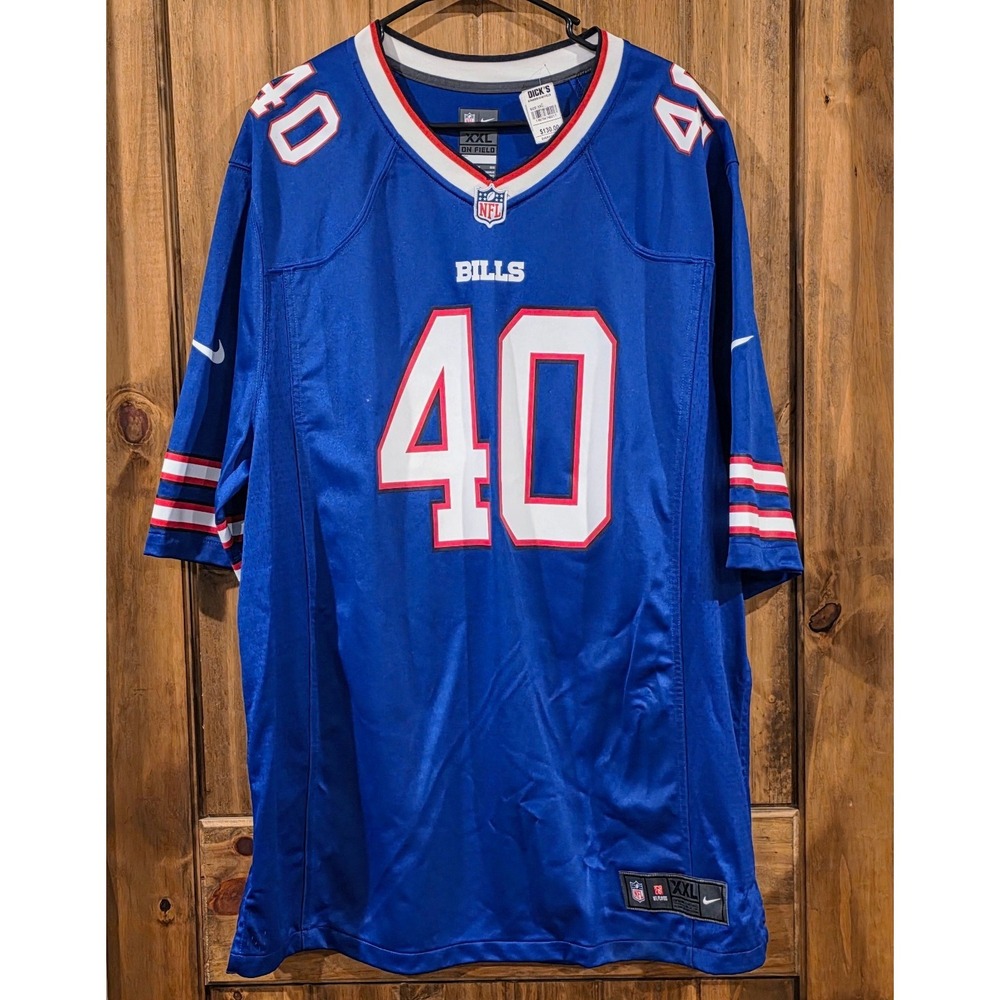 Nike On Field Football Jersey Mens Size XXL Blue NFL Bills Miller #40 NWOT